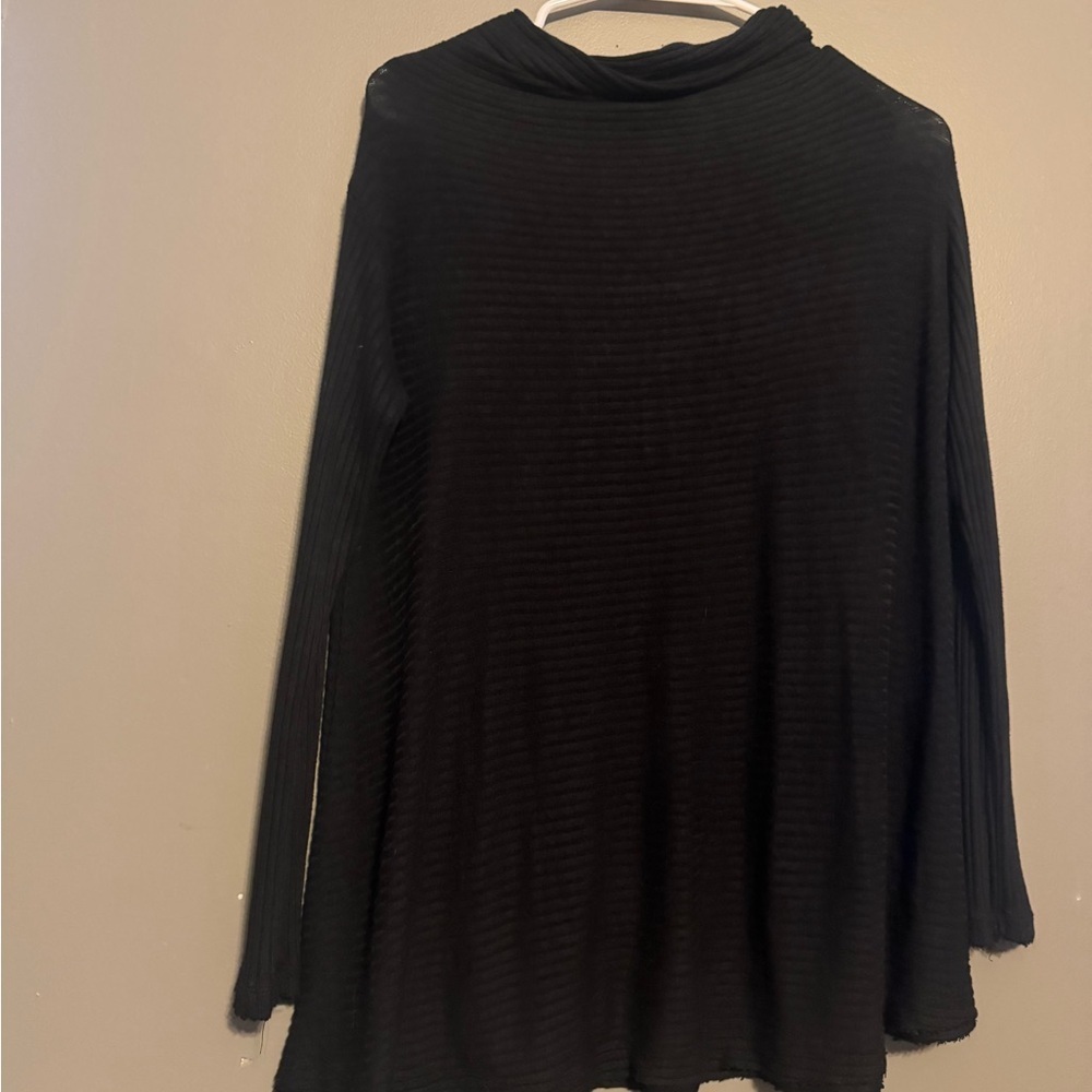 Free People Black Long Sleeve Top Open Back